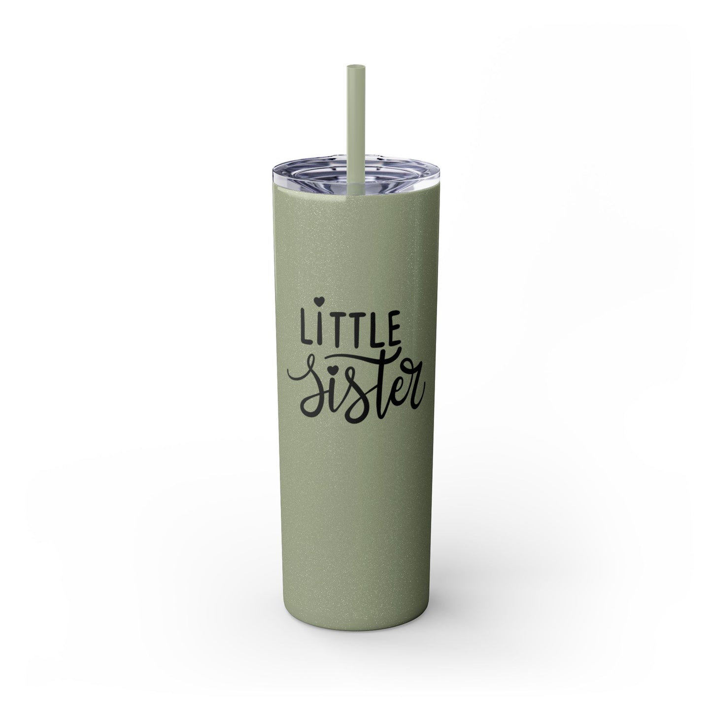 Little Sister Skinny Tumbler with Straw, 20oz - Perfect Gift for Siblings