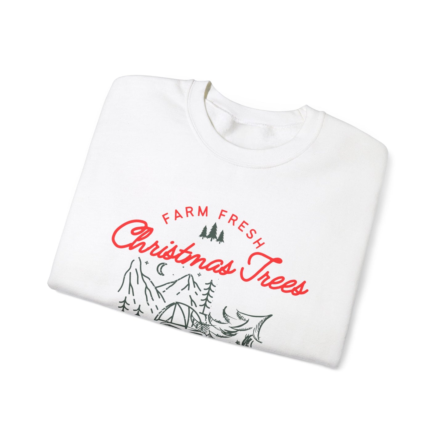 Farm Fresh Christmas Trees Sweatshirt - Cozy Unisex Crewneck for Holiday Cheer