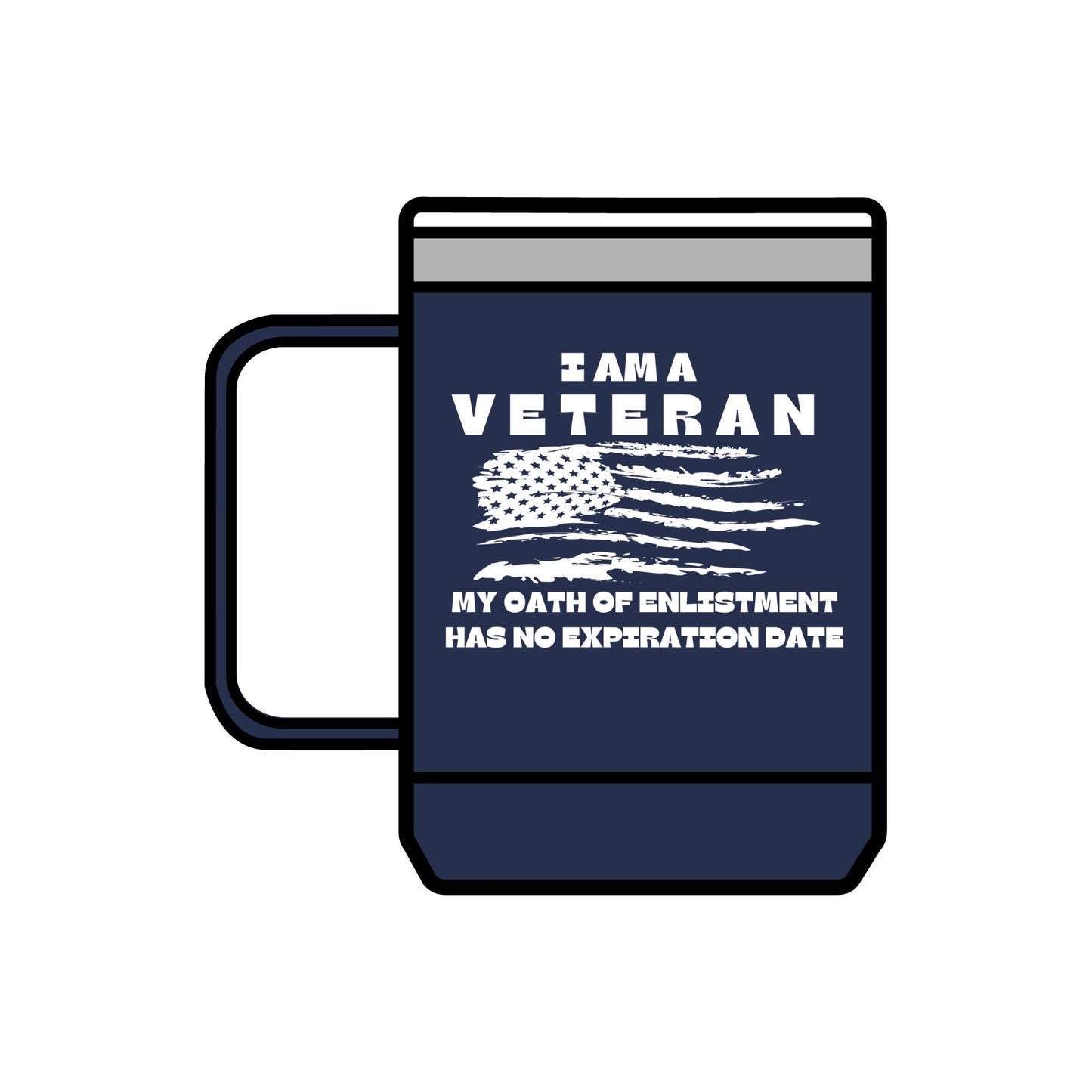 Veteran's Pride Coffee Mug Tumbler - 15oz Red | Oath of Enlistment Design