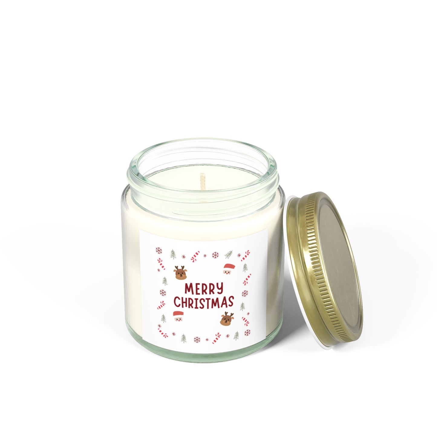 Merry Christmas Scented Candle - Coconut Apricot Wax (4oz, 9oz)