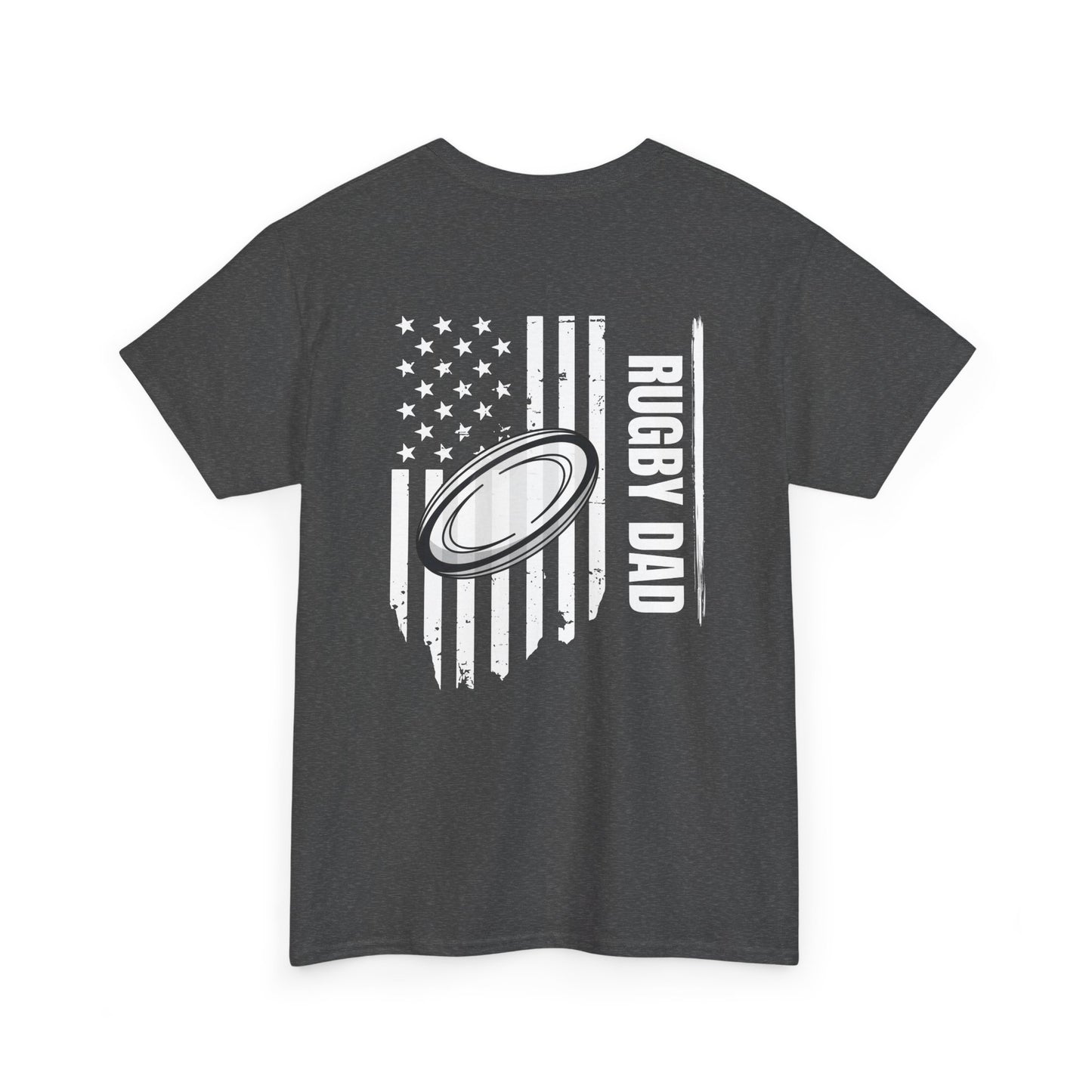 Rugby Dad Heavy Cotton Tee - American Flag Design