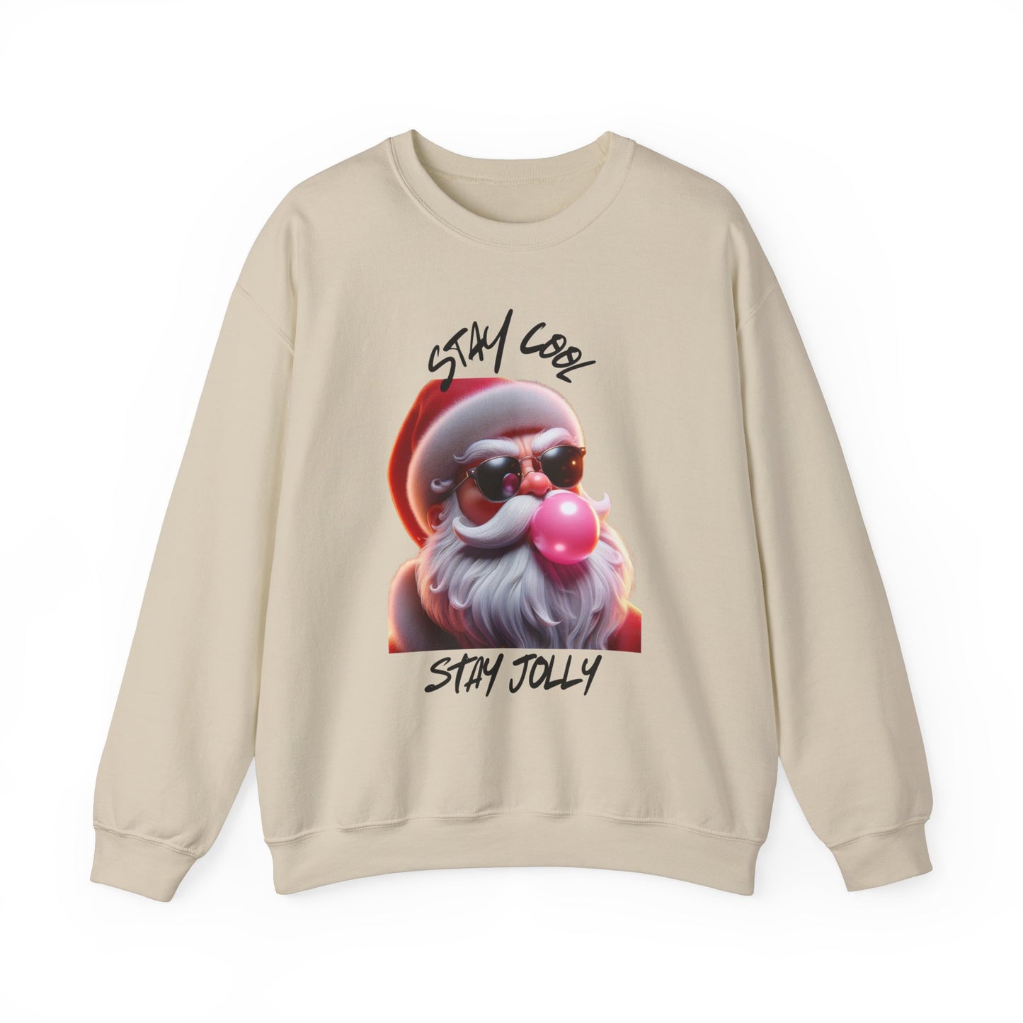 STAY COOL, STAY JOLLY, FUNNY BAD SANTA - Unisex Heavy Blend™ Crewneck Sweatshirt