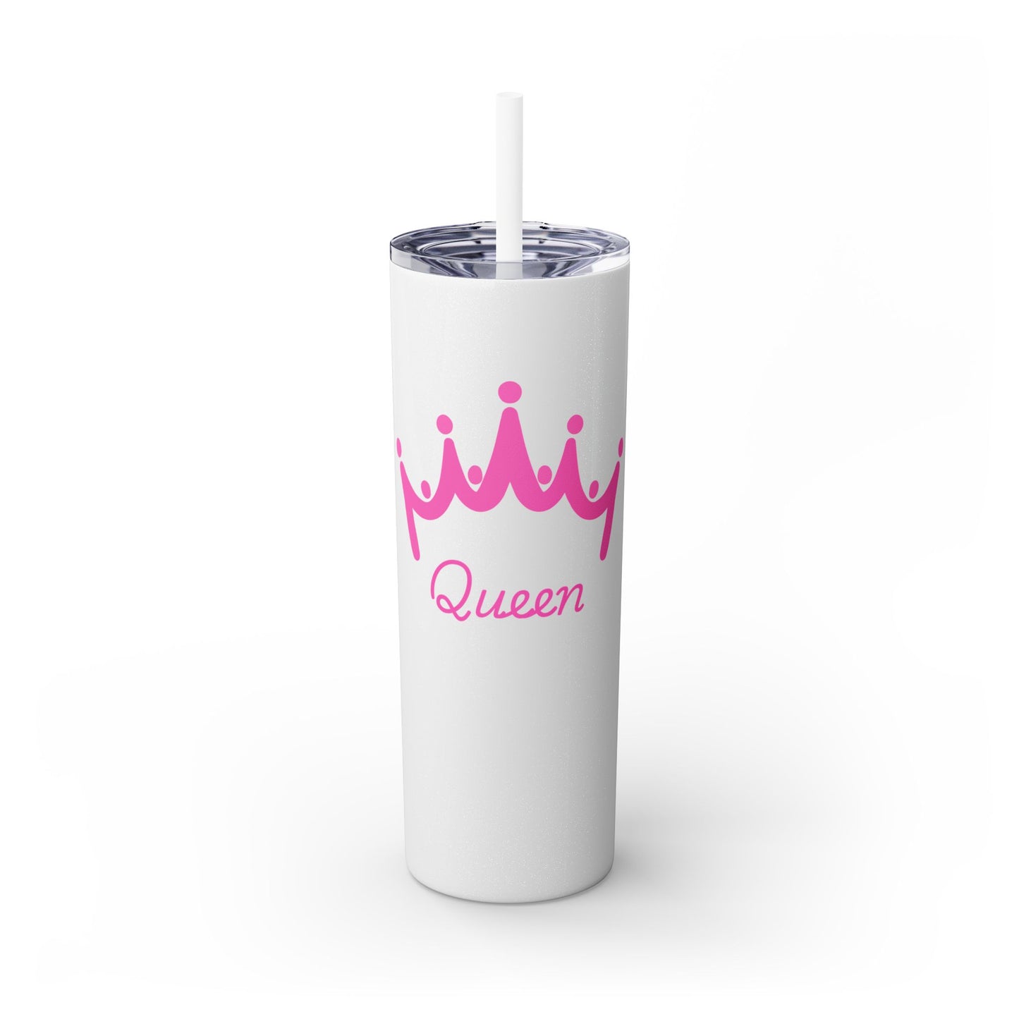 Queen Skinny Tumbler with Straw - 20oz, Perfect for Royal Drinkers, Pageant