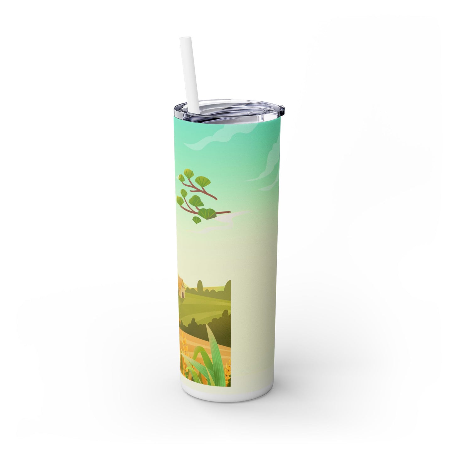 Farm-Inspired 20oz Skinny Tumbler with Straw - Eco-Friendly Travel Mug