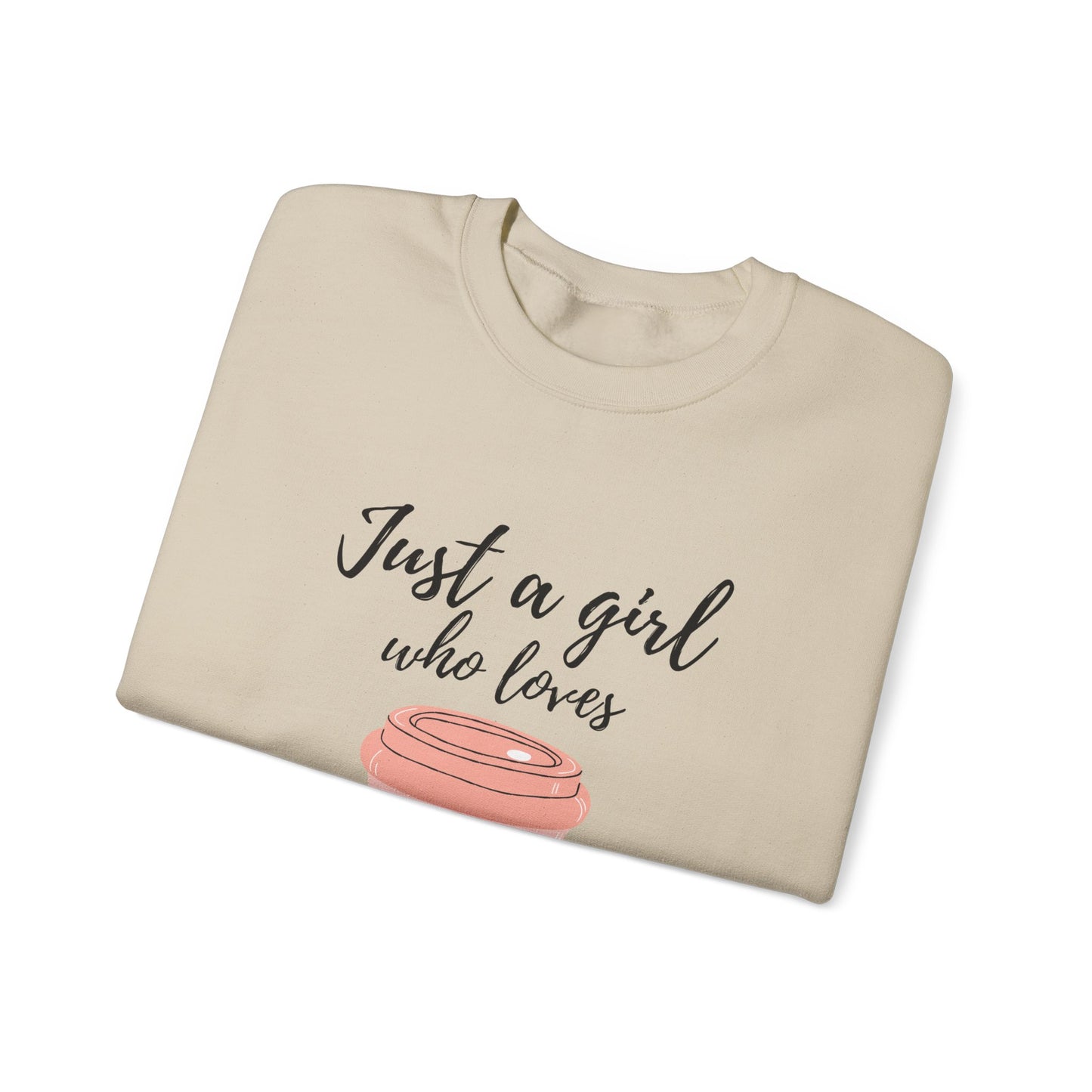 A girl who loves coffee - Unisex Heavy Blend™ Crewneck Sweatshirt