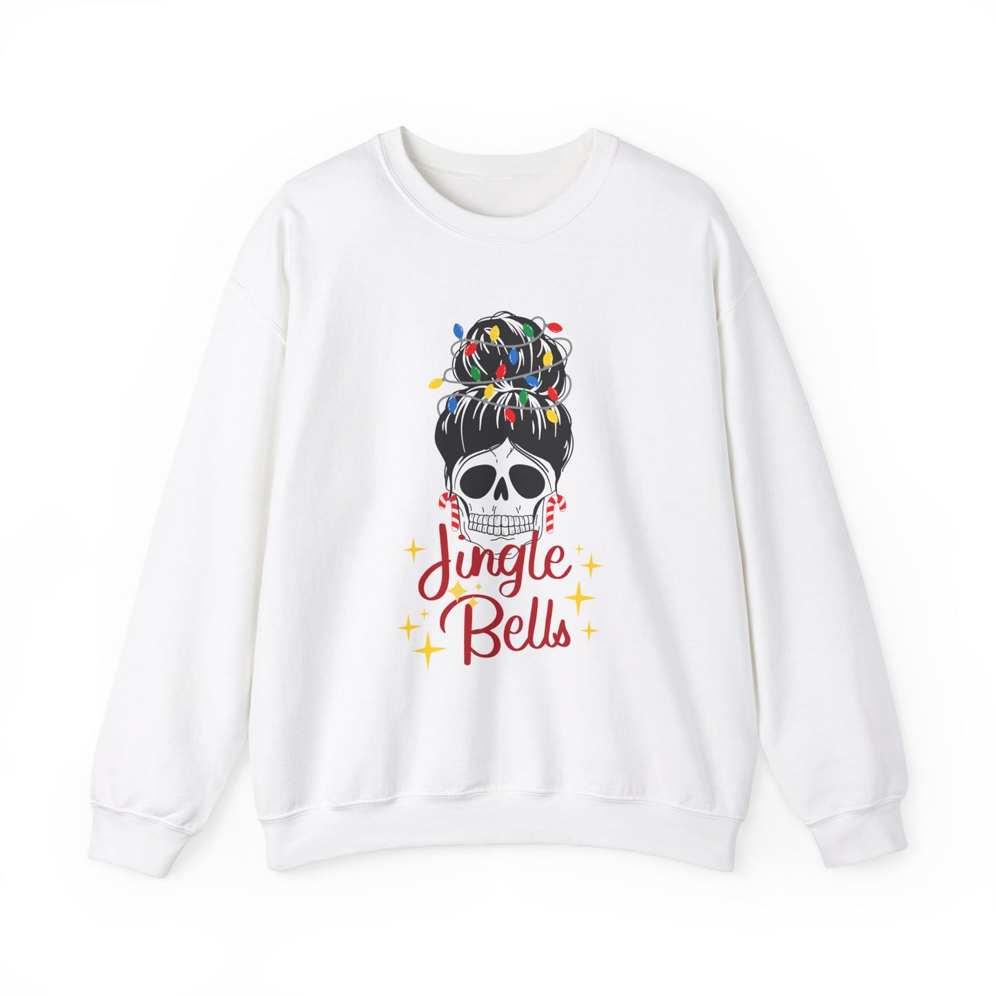 Jingle Bells Silly Skull Unisex Heavy Blend™ Crewneck Sweatshirt