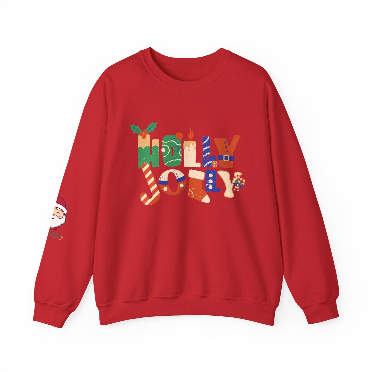 Merry Christmas Holly Jolly Crewneck Sweatshirt - Unisex Holiday Design