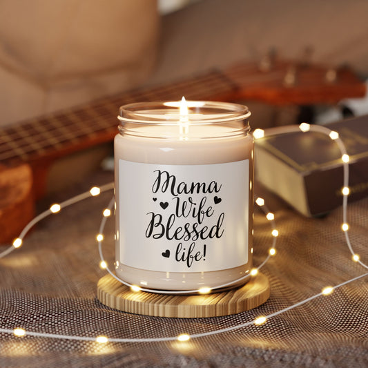 Mama Wife Blessed Soy Candle – 9oz Scented Candle for Home Relaxation & Gift Giving