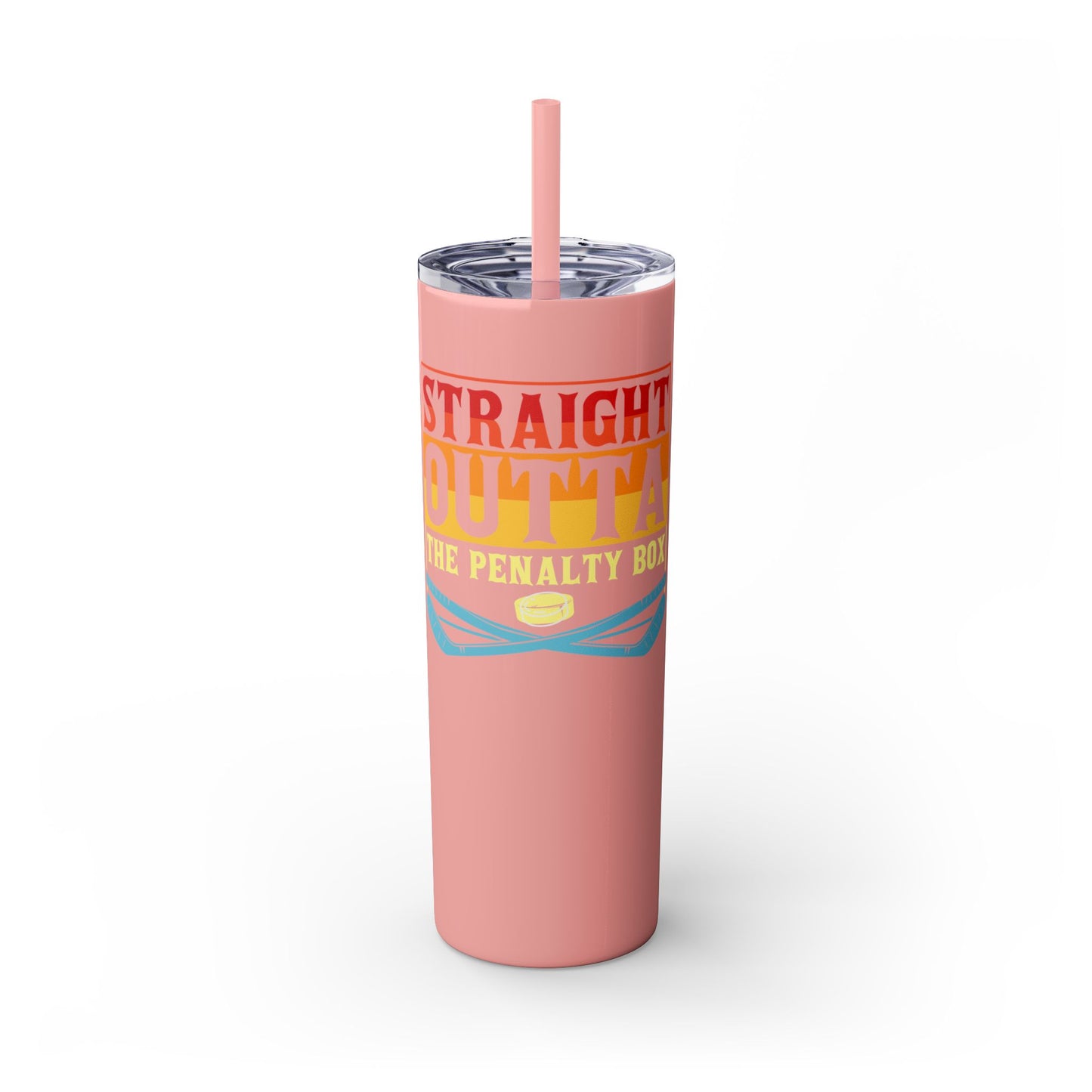 Straight Outta The Penalty Box 20oz Skinny Tumbler with Straw - Fun & Functional Drinkware