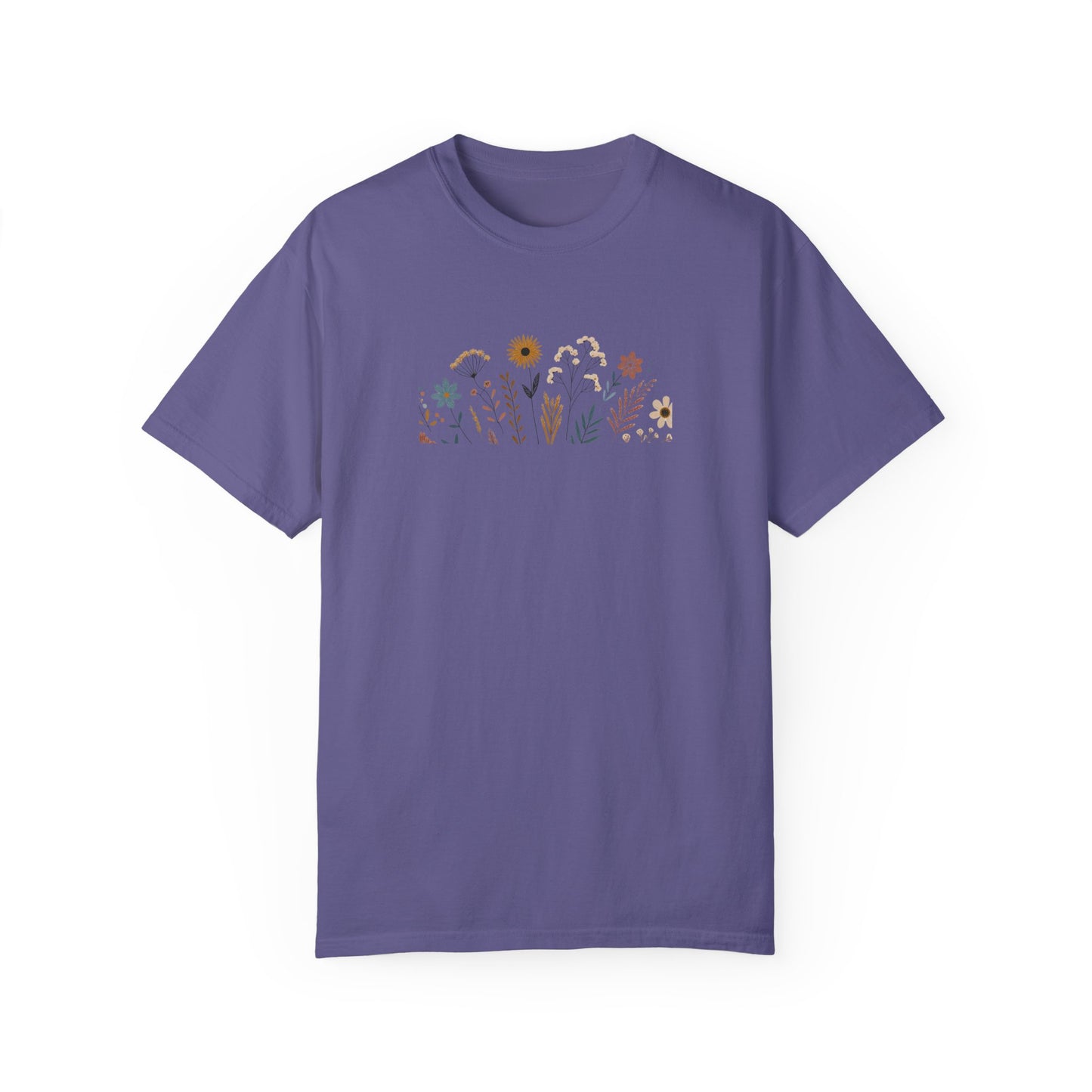Botanical Floral Unisex T-Shirt - Garment-Dyed Nature-Inspired Tee