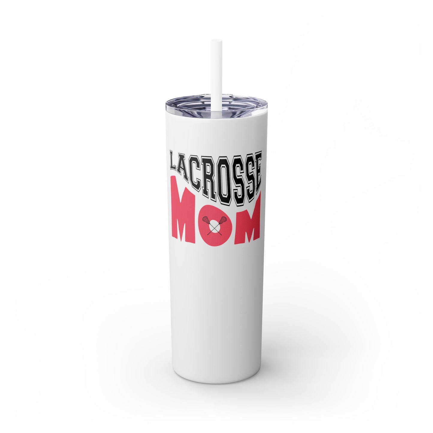 Lacrosse Mom 20oz Skinny Tumbler with Straw - Perfect Gift for Sports Moms