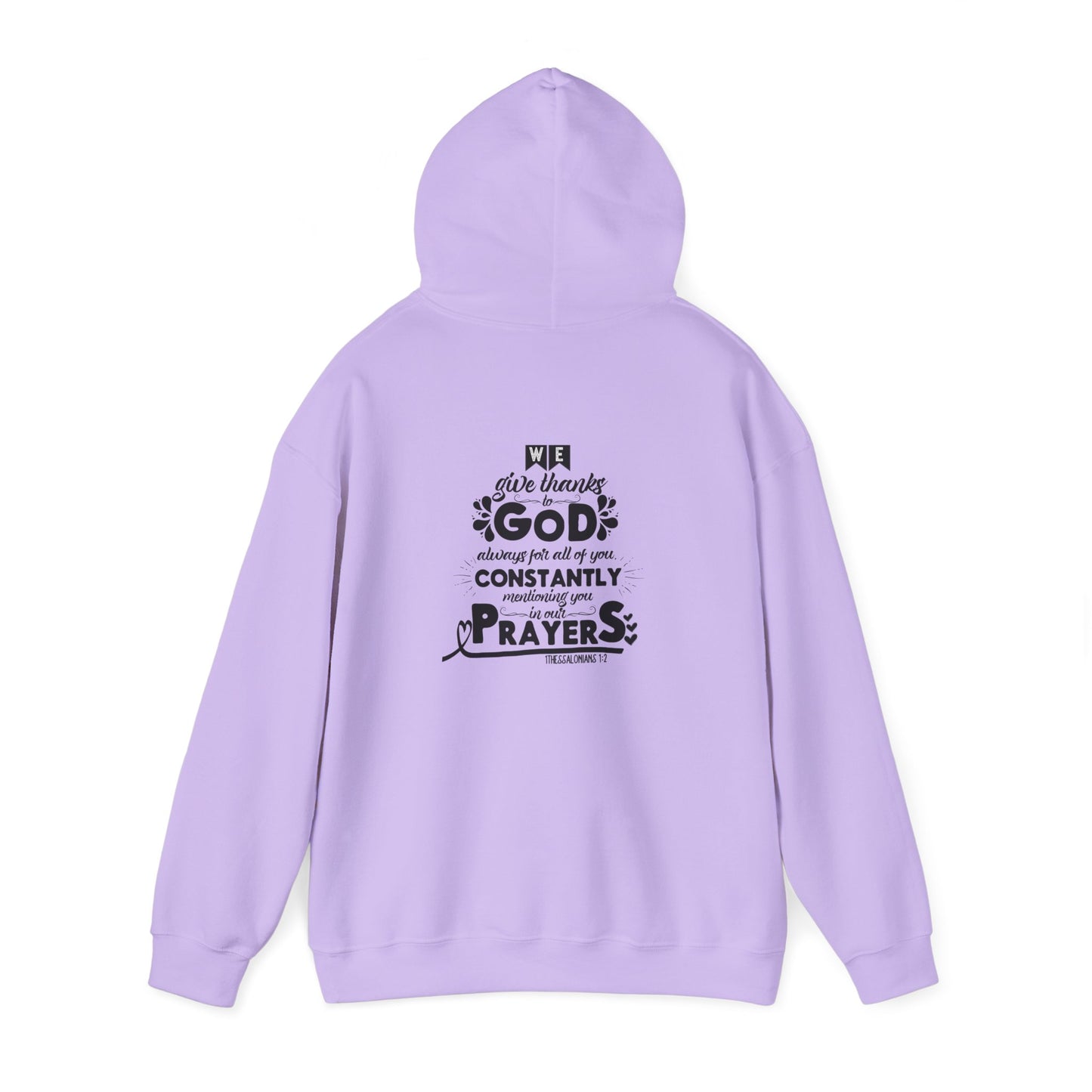 Faith-Inspired Unisex Hooded Sweatshirt with Heart & Prayer Design