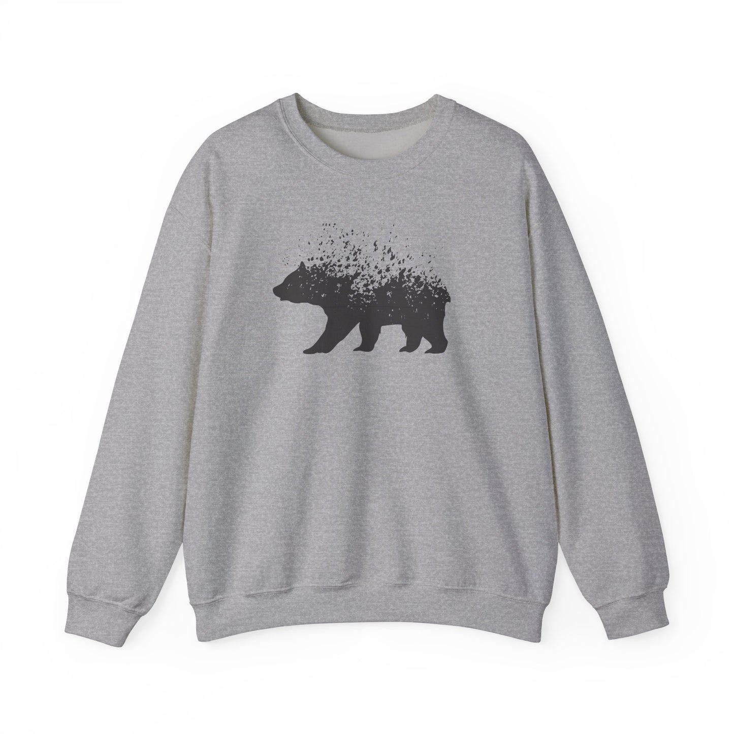 Nature-Inspired Bear Graphic Crewneck Sweatshirt for Adventurers