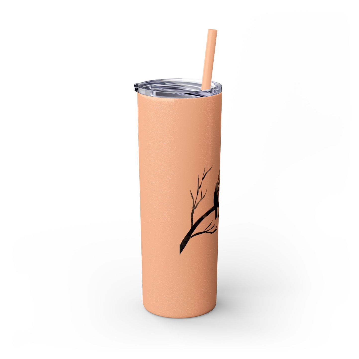 Couple's Love Birds Skinny Tumbler with Straw - 20oz | Perfect Gift for Anniversaries & Valentine's Day