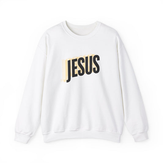 JESUS 3D - Unisex Heavy Blend™ Crewneck Sweatshirt - Faith-Inspired 'JESUS' Design