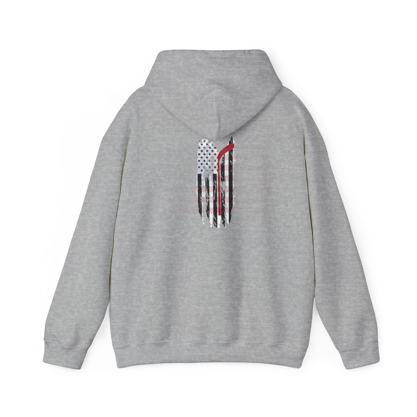 Patriotic Hockey Unisex Hooded Sweatshirt - American Flag Design