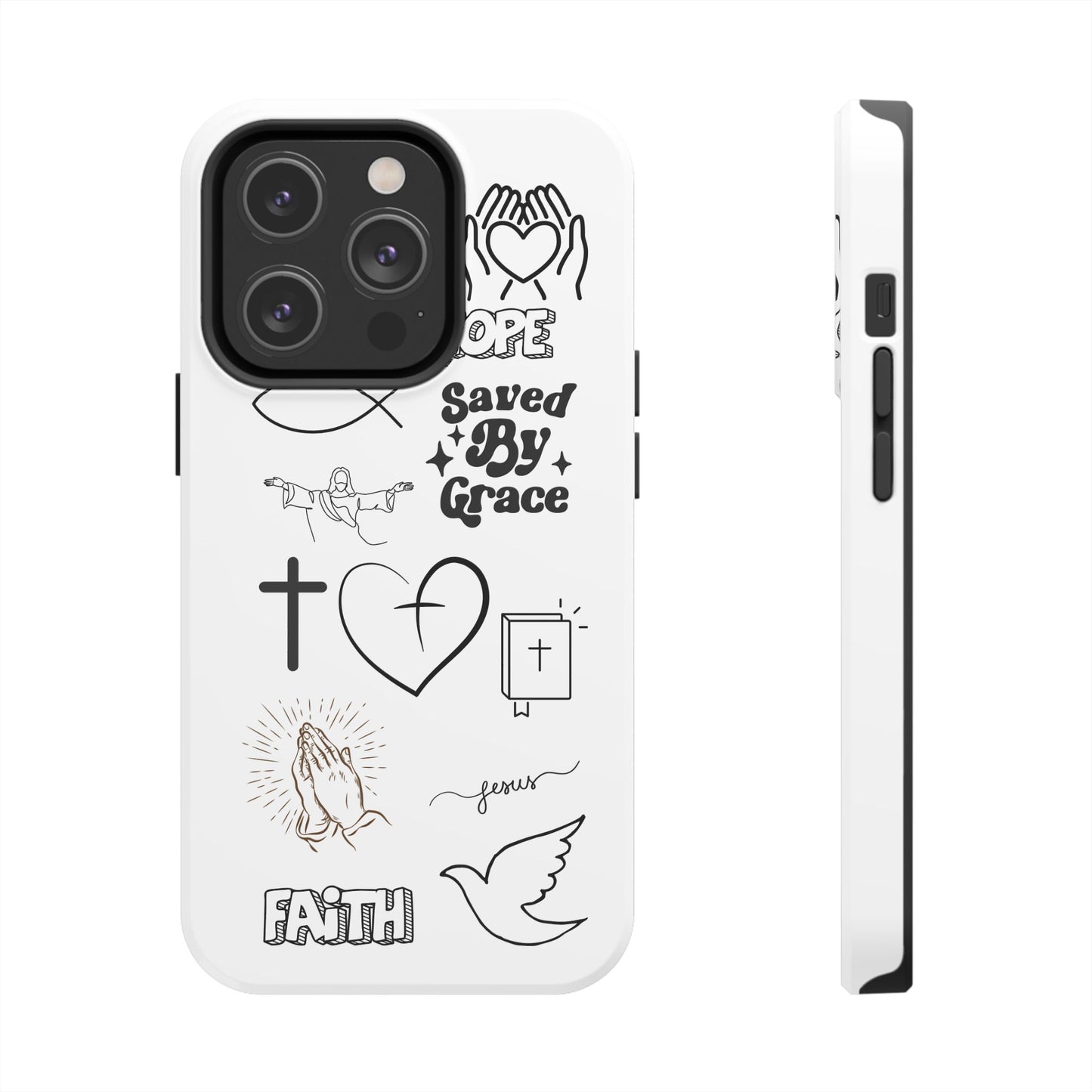 Inspirational Tough Phone Case - Faith, Hope & Grace Design