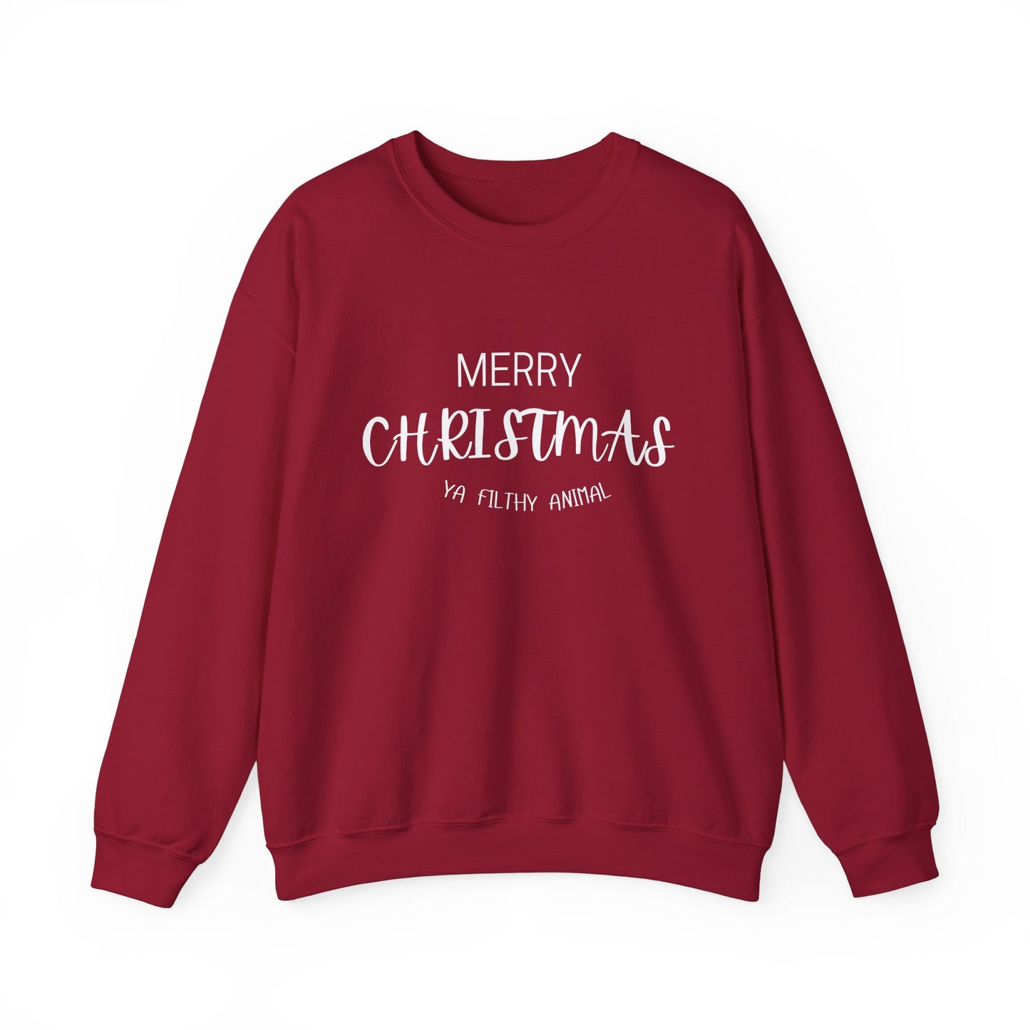 Merry Christmas Ya Filthy Animal Sweatshirt | Unisex Heavy Blend™ Crewneck