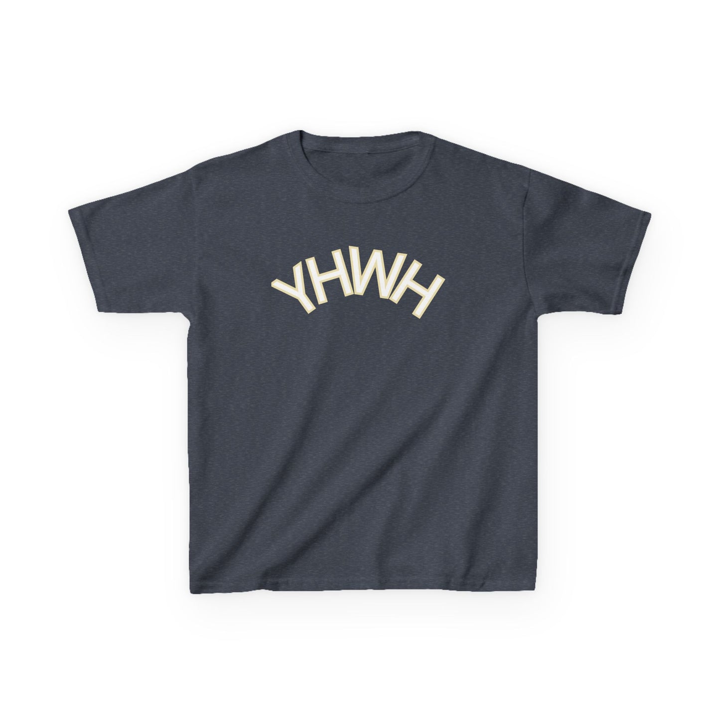 YHWH Kids Heavy Cotton Tee - Faith-Inspired Black T-Shirt for Everyday Wear