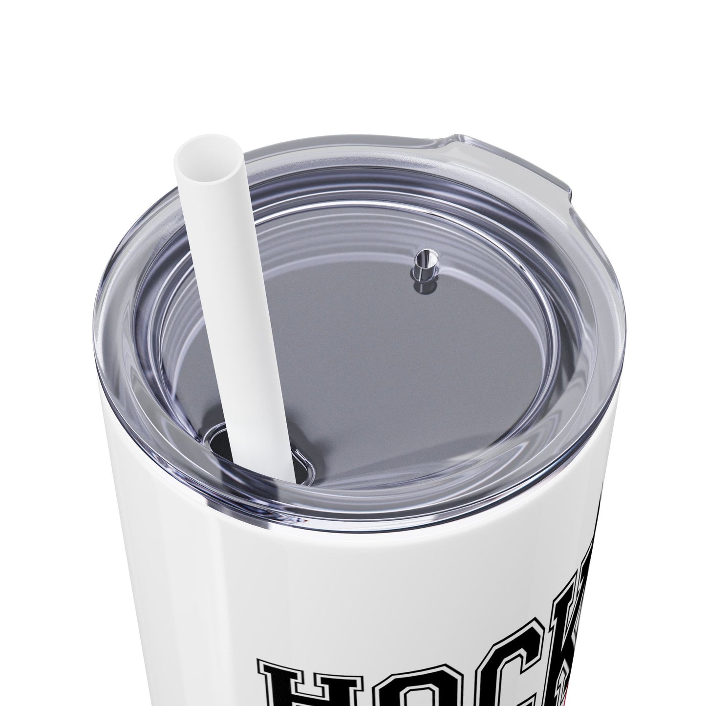 Hockey Mom 20oz Skinny Tumbler with Straw - Perfect Gift for Sports Enthusiasts