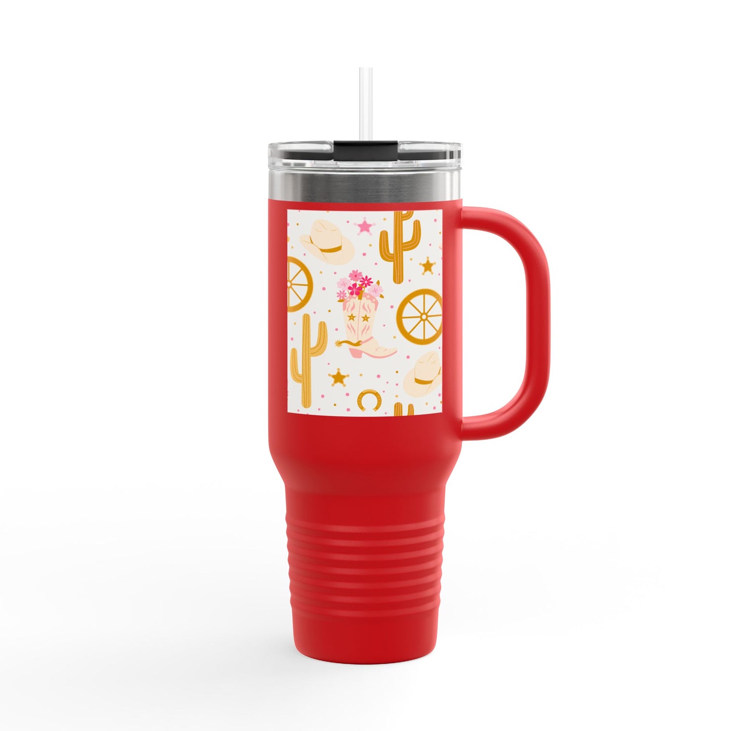 Desert Vibe Insulated Travel Mug - 40oz Cactus & Floral Design