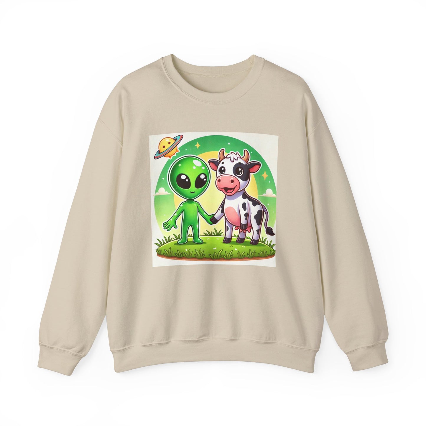 Alien and Cow besties - Unisex Heavy Blend™ Crewneck Sweatshirt