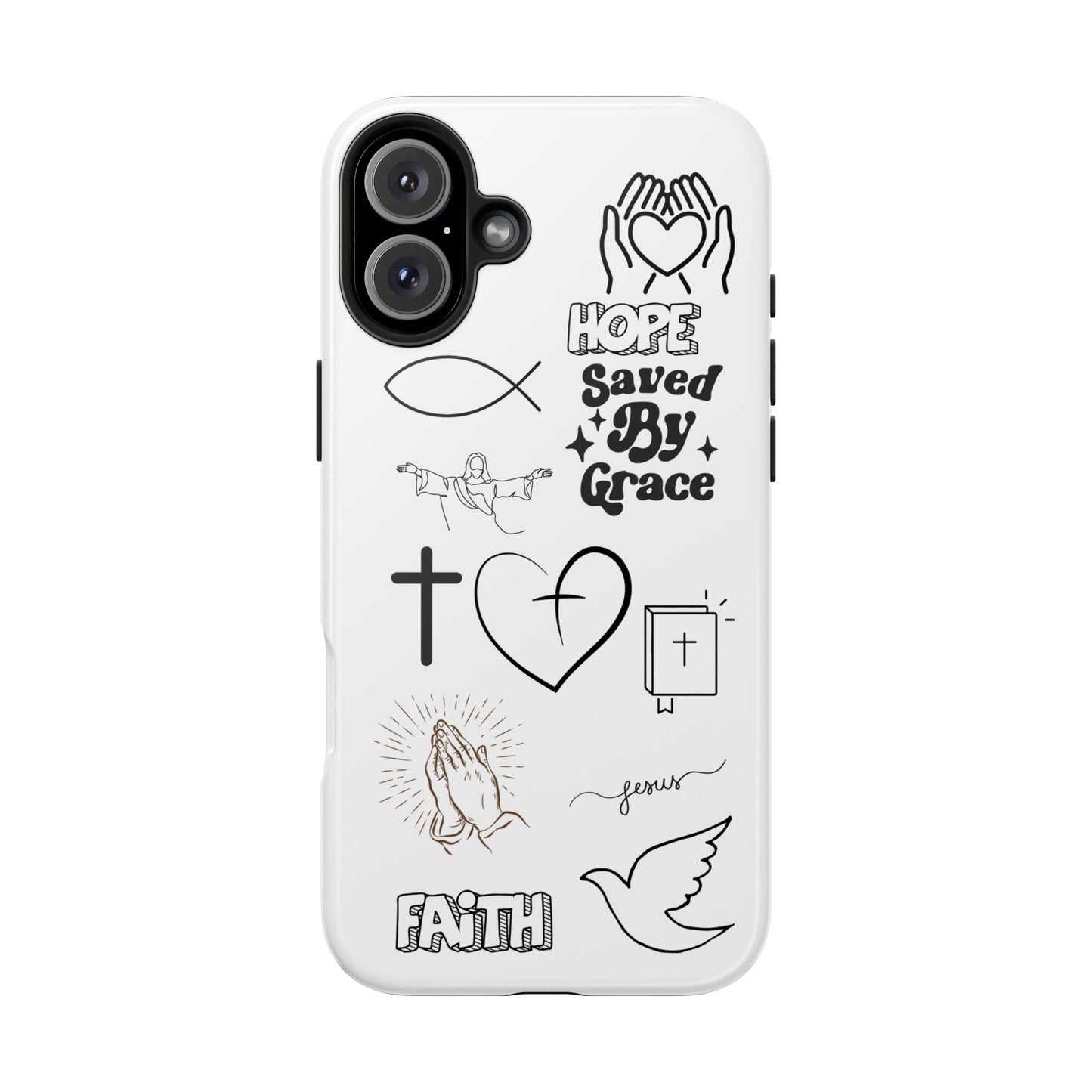 Inspirational Tough Phone Case - Faith, Hope & Grace Design