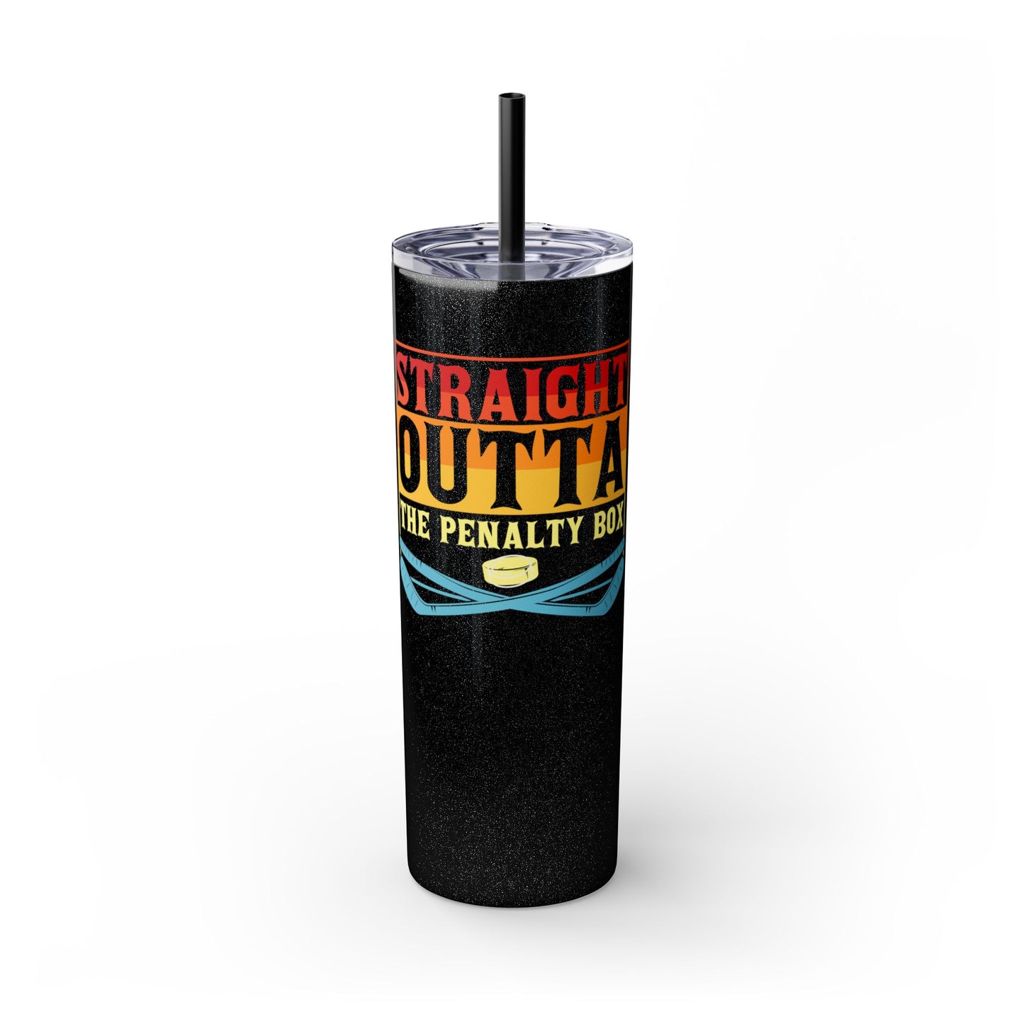 Straight Outta The Penalty Box 20oz Skinny Tumbler with Straw - Fun & Functional Drinkware