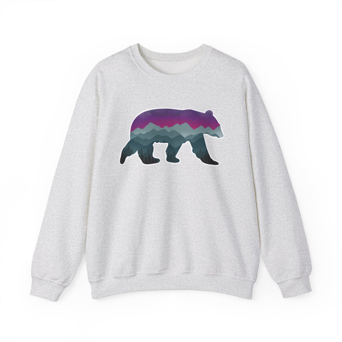 Mountain Bear Unisex Crewneck Sweatshirt - Cozy Graphic Sweater