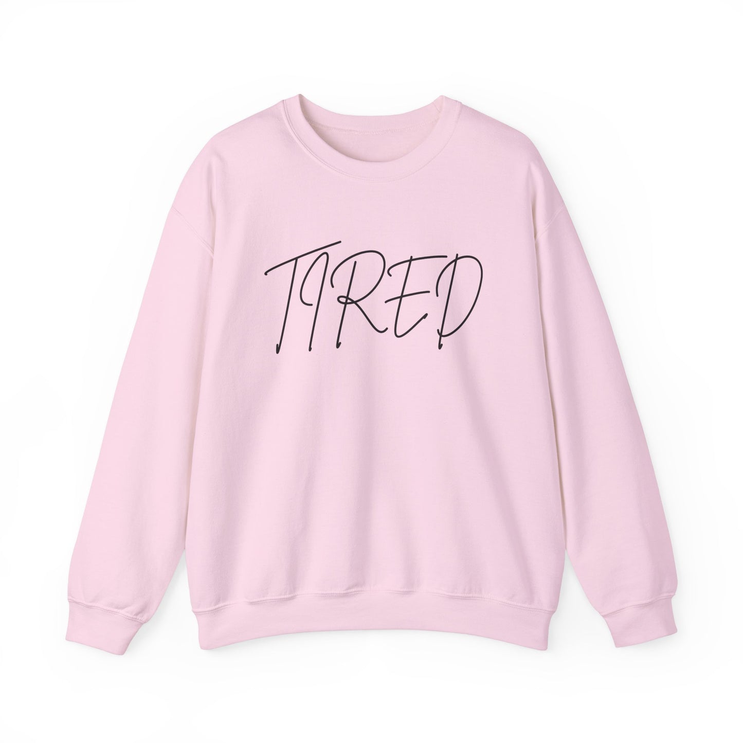 Tired cursive - Unisex Heavy Blend™ Crewneck Sweatshirt - Cozy and Casual