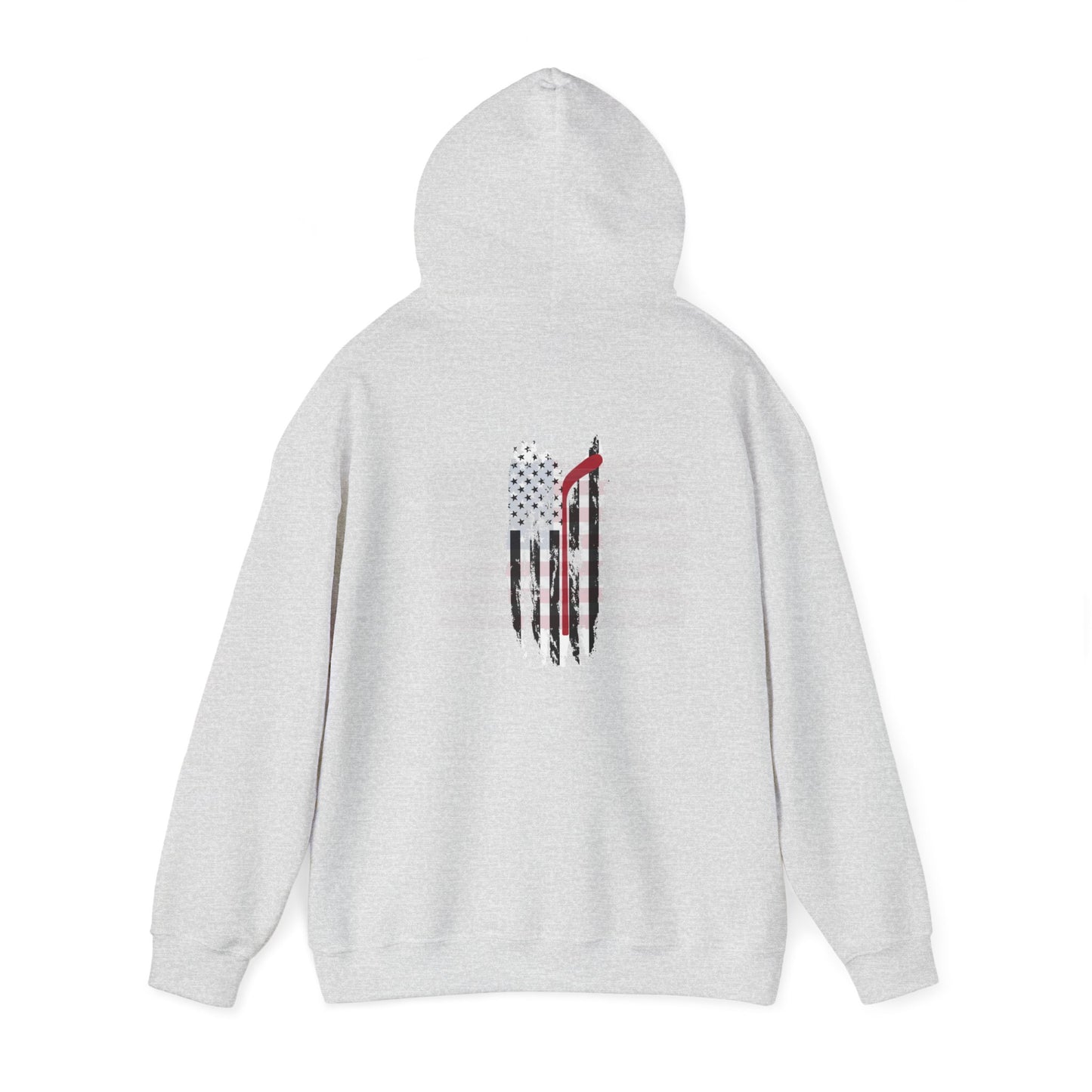 Patriotic Hockey Unisex Hooded Sweatshirt - American Flag Design