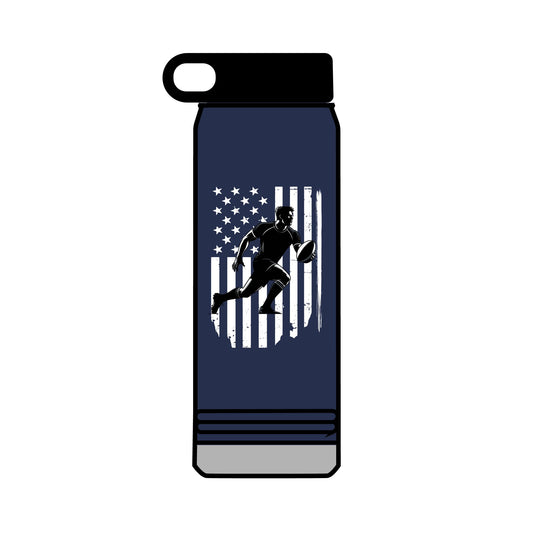 Athletic 32oz Water Bottle with American Flag Design - Perfect for Sports Fans