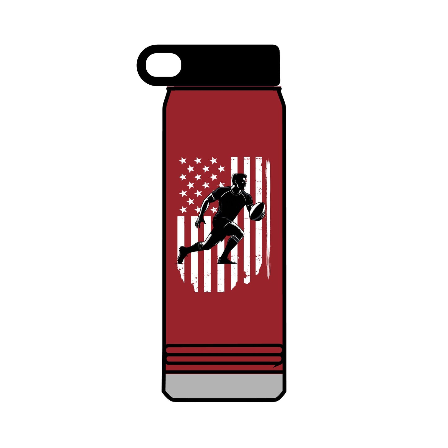 Athletic 32oz Water Bottle with American Flag Design - Perfect for Sports Fans