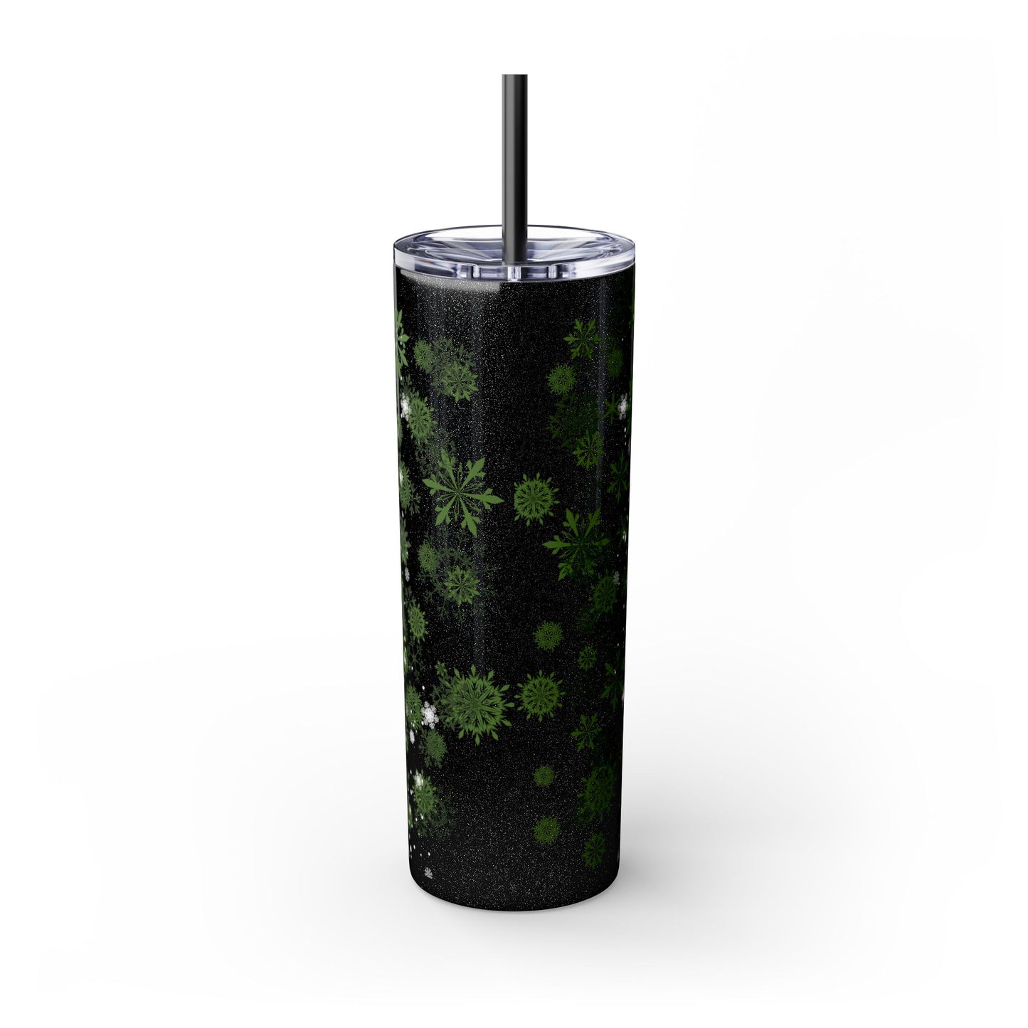 Holiday Botanical Skinny Tumbler with Straw - 20oz - Perfect for Christmas & Winter Celebrations