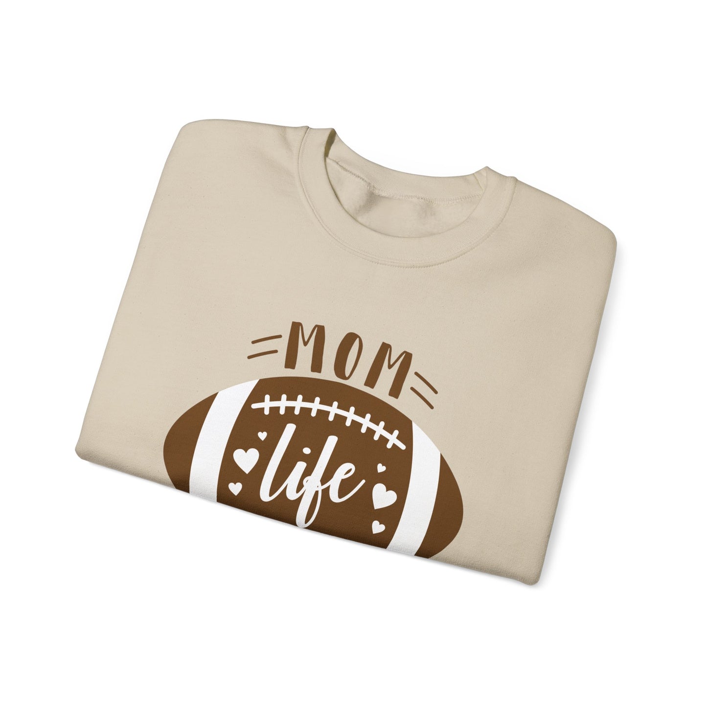 Mom Life Football Crewneck Sweatshirt | Unisex Heavy Blend