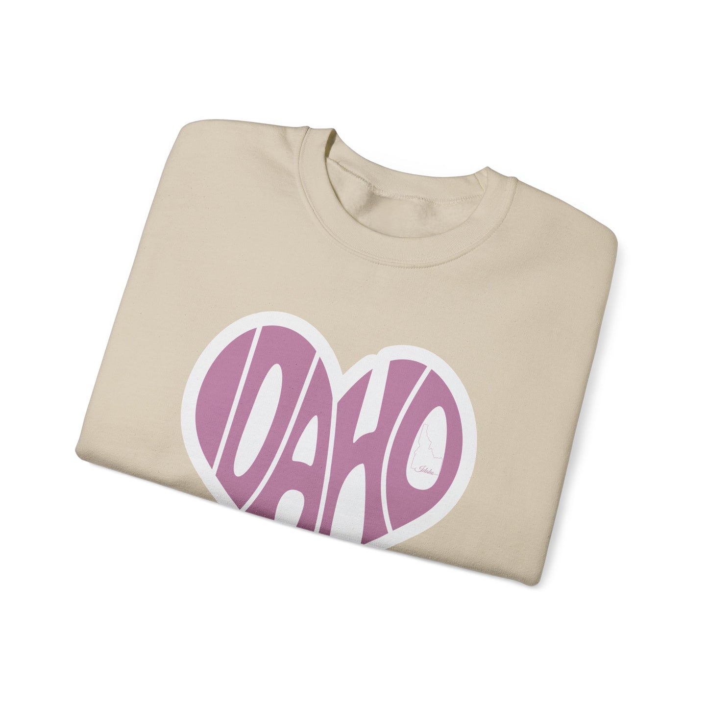 Idaho Love Unisex Crewneck Sweatshirt - Cozy Heart Design for Warm Moments