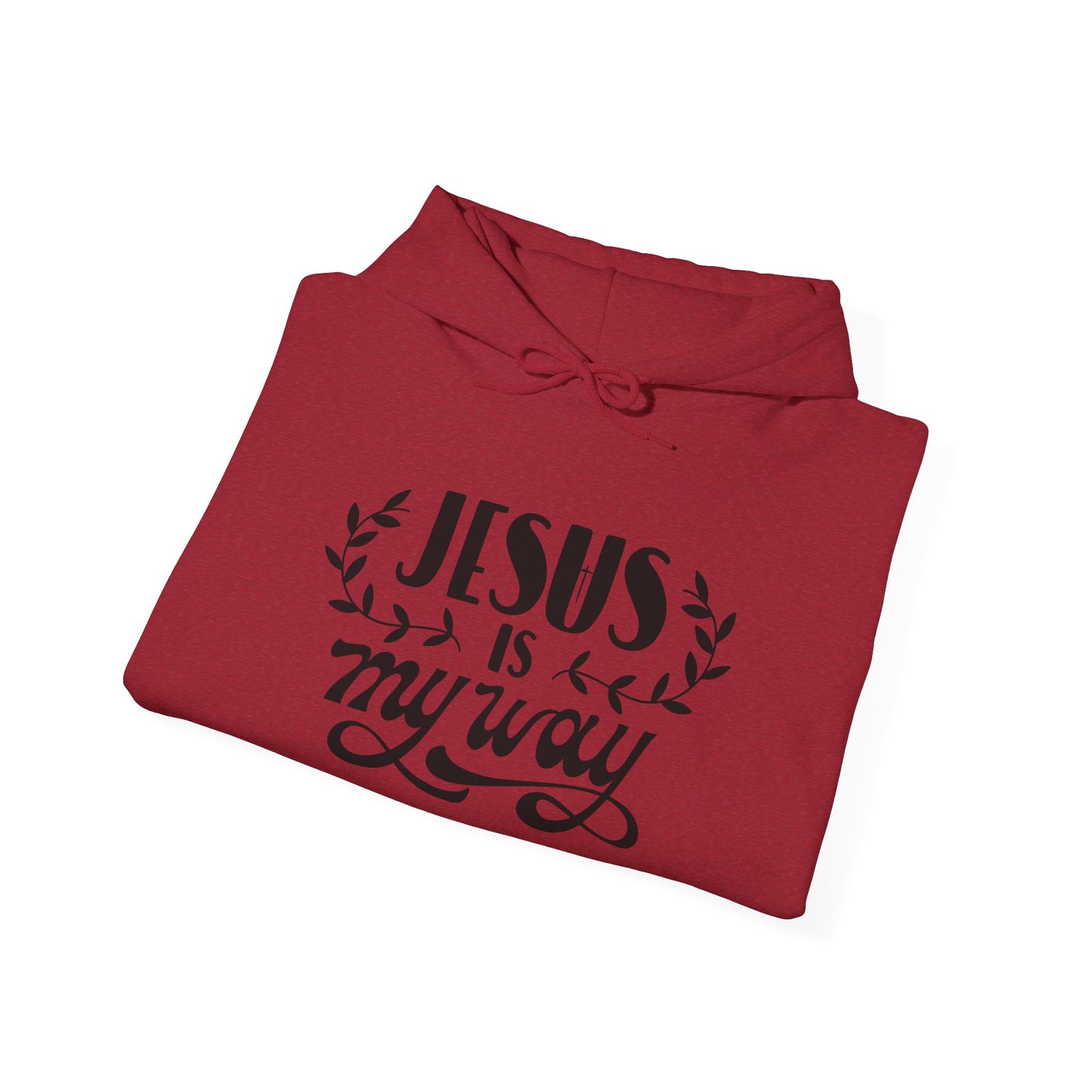 Faith-Inspired Unisex Hooded Sweatshirt – "Jesus is My Way"