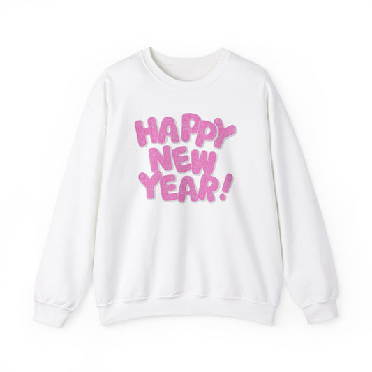 Happy New Year 2025 Pink Unisex Crewneck Sweatshirt