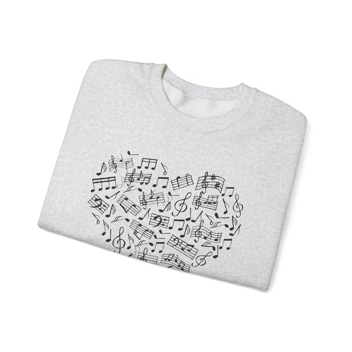 Music Heart Unisex Crewneck Sweatshirt - Perfect for Music Lovers