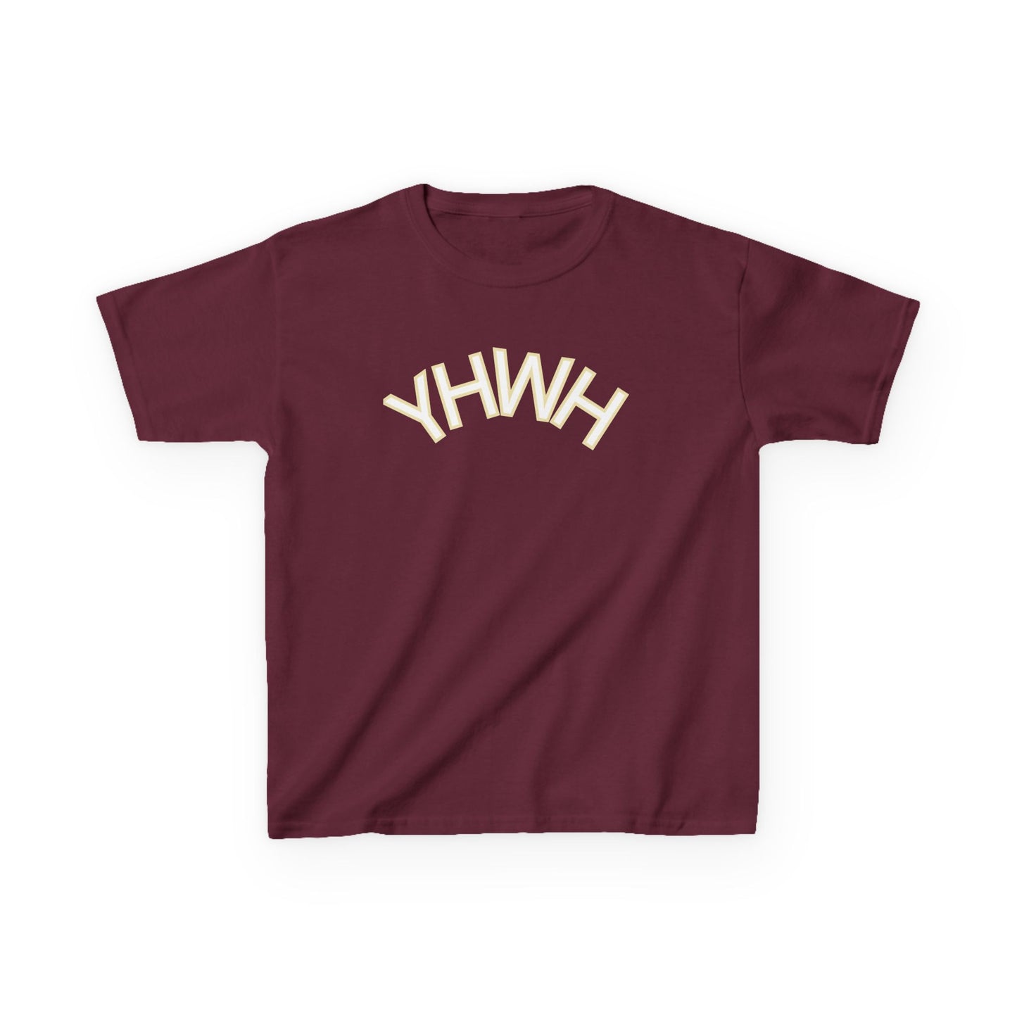 YHWH Kids Heavy Cotton Tee - Faith-Inspired Black T-Shirt for Everyday Wear