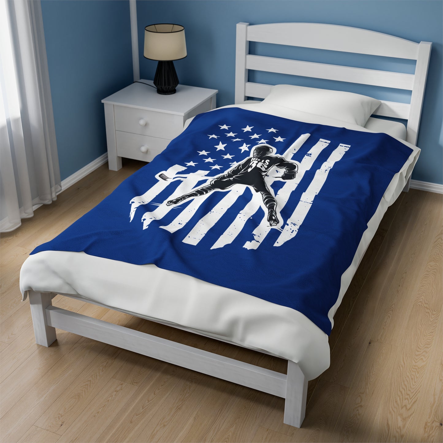 **CUSTOM** Hockey Player Velveteen Plush Blanket