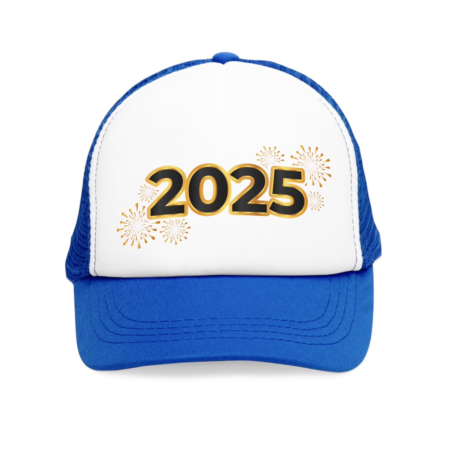 New Years - Celebrate 2025 Mesh Cap with Sparkling Fireworks