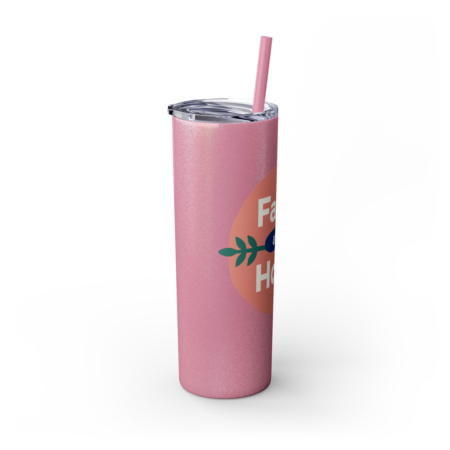 Faith and Hope Skinny Tumbler with Straw | 20oz Inspirational Travel Cup