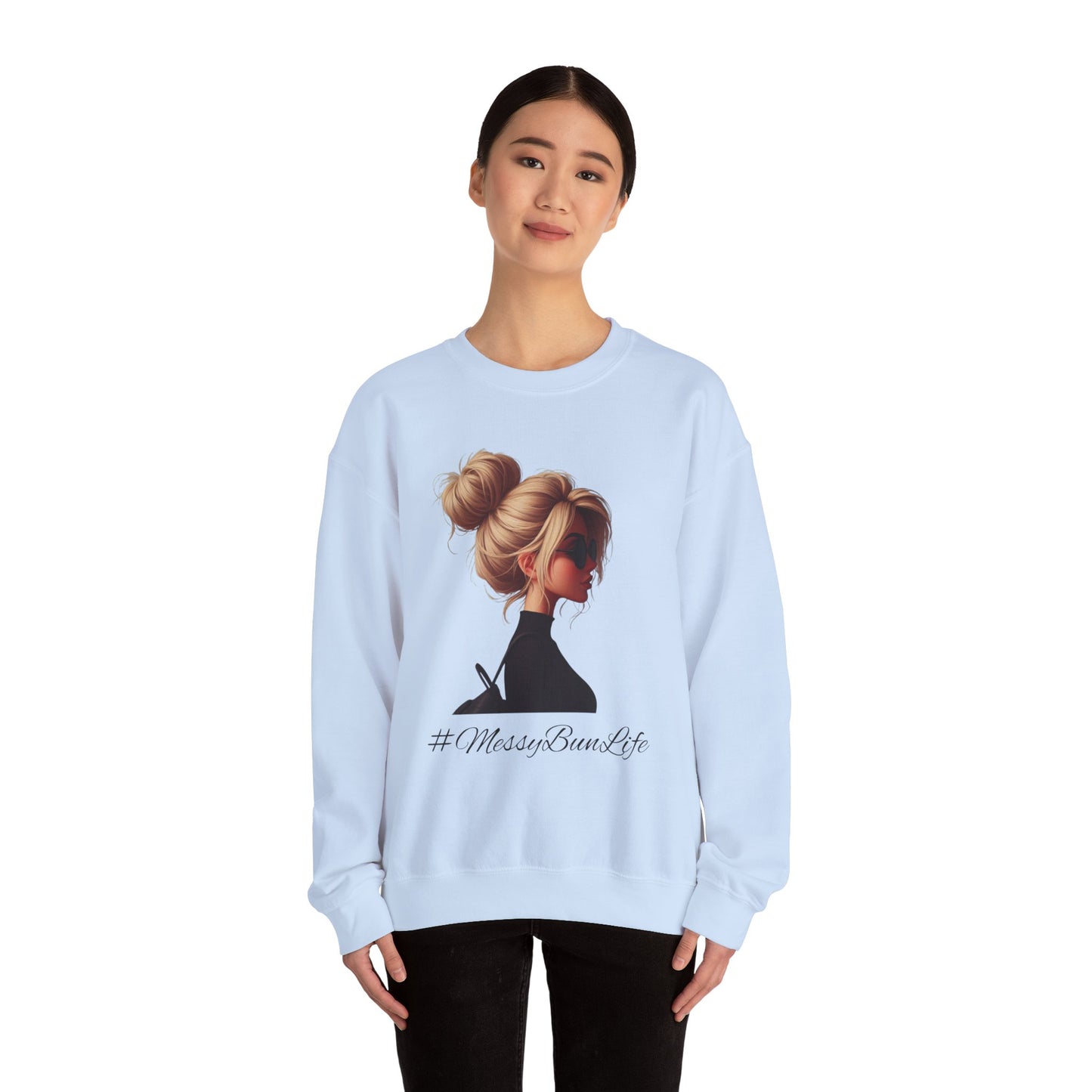 #MessyBunsLife Blonde Unisex Heavy Blend™ Crewneck Sweatshirt - Stylish & Comfortable Casual Wear