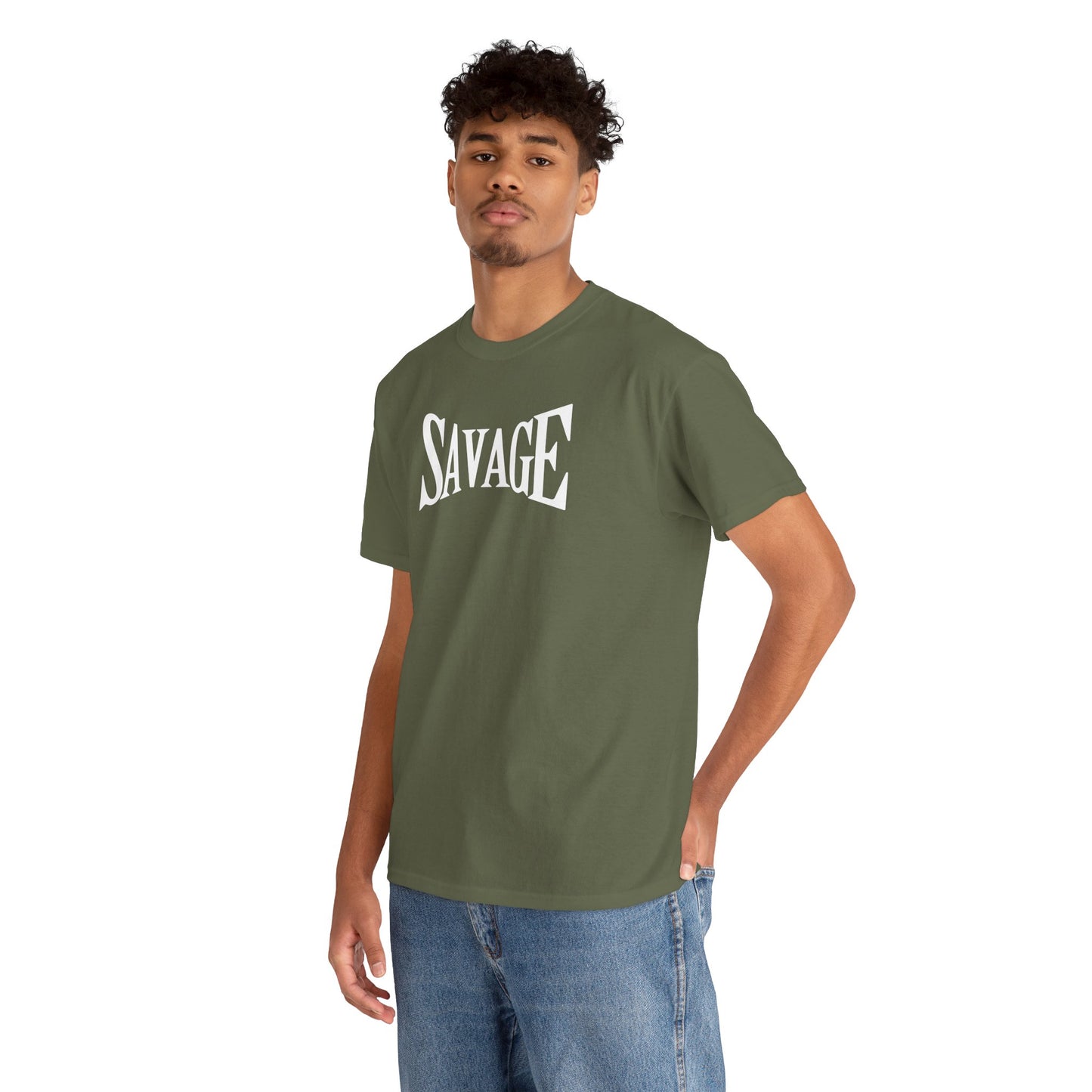 Savage Unisex Heavy Cotton Tee - Bold Graphic Tee for Statement Style