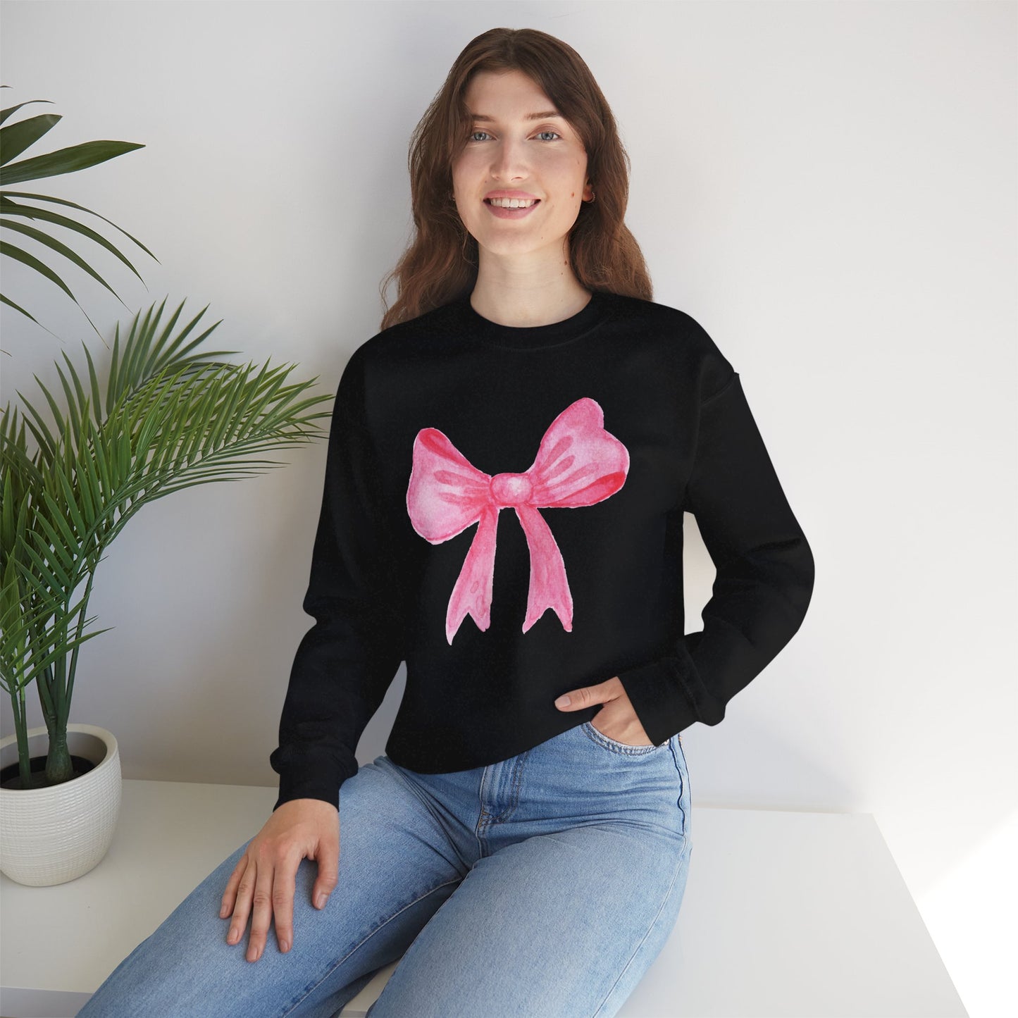 Pink Bow Unisex Sweatshirt - Cozy Gift for Fashion Lovers