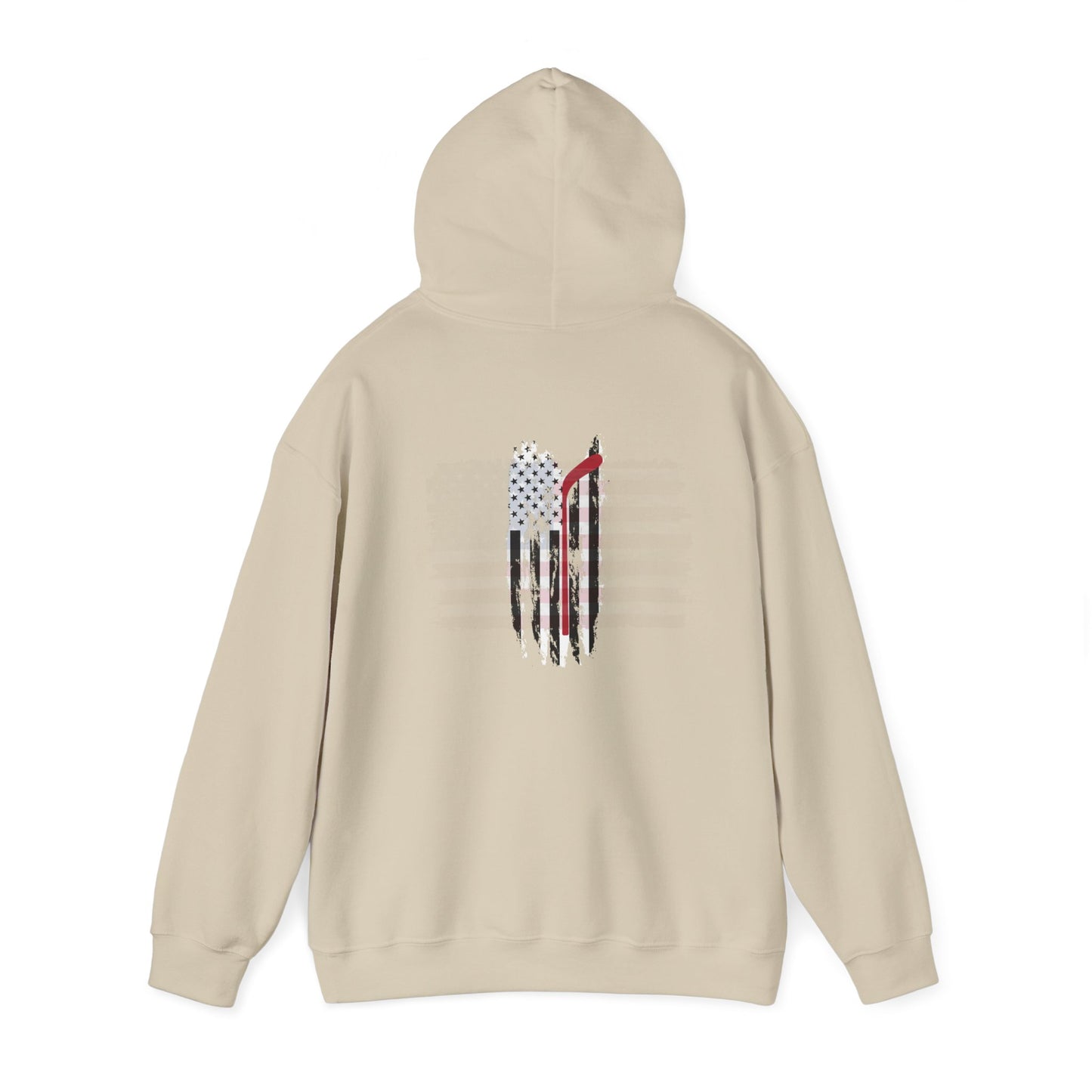 Patriotic Hockey Unisex Hooded Sweatshirt - American Flag Design