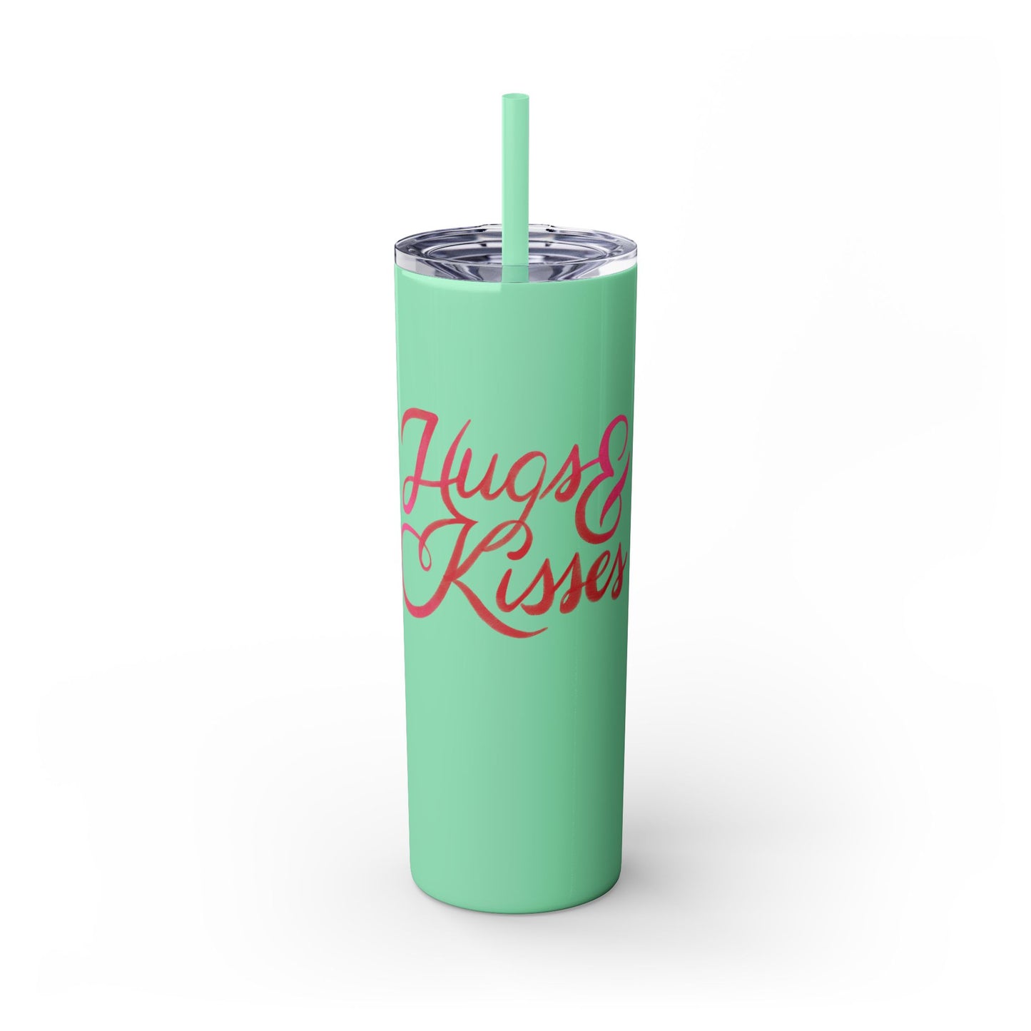 Hugs & Kisses Skinny Tumbler with Straw - 20oz Love Drinkware