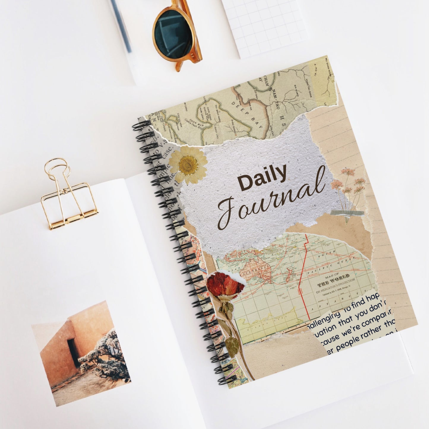 Daily Journal Spiral Notebook - Travel-Inspired Design