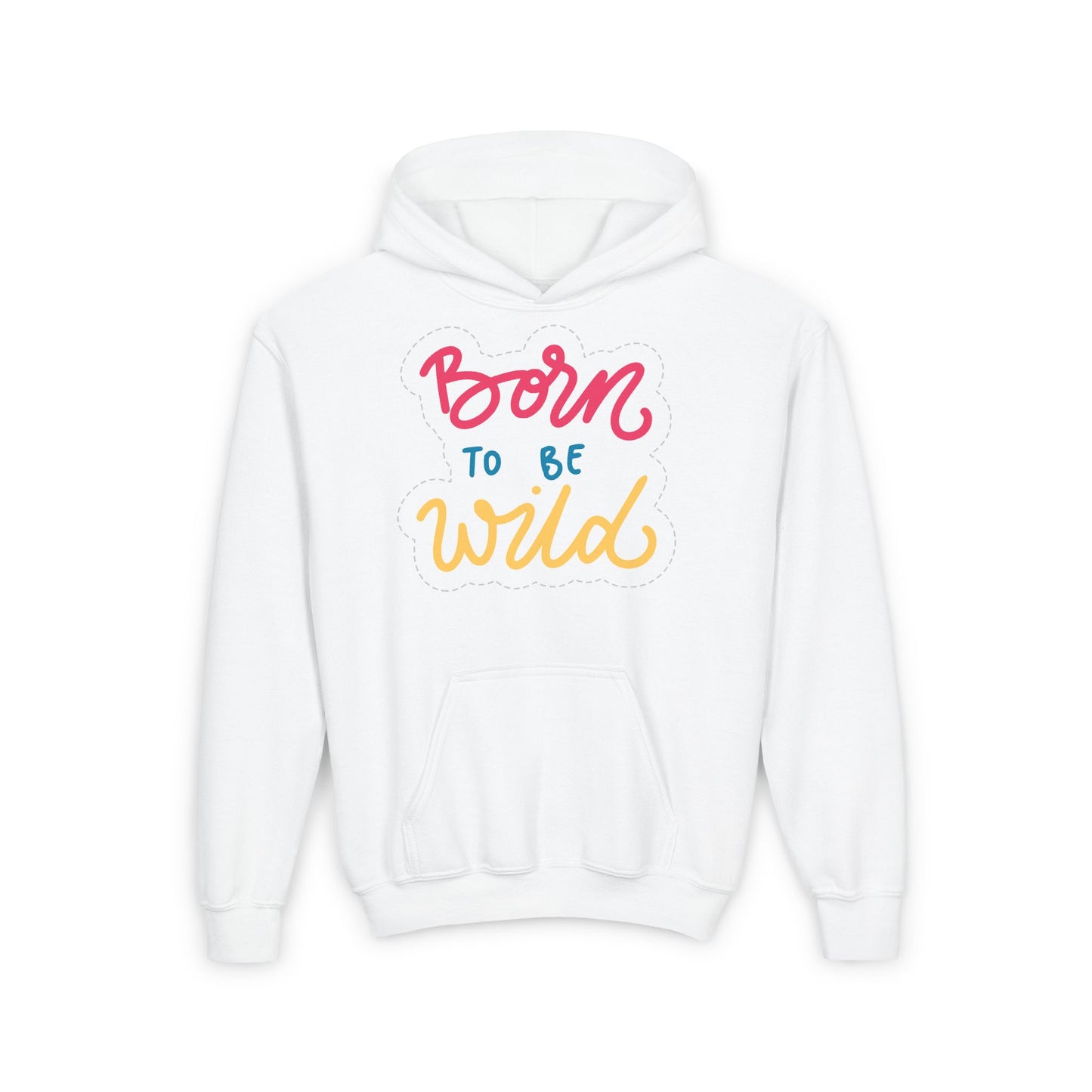 Born to Be Wild Youth Hoodie - Fun & Colorful Sweatshirt for Adventurous Kids